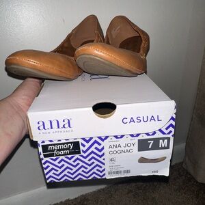 Ana Joy memory foam brown shoes.